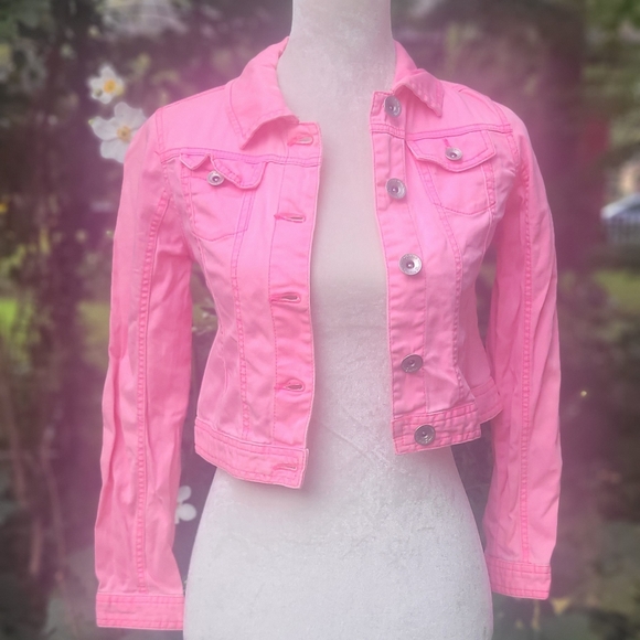 Justice Jackets & Coats Hot Pink Jean Jacket Poshmark